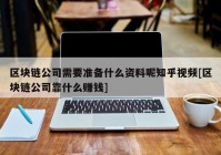 区块链公司需要准备什么资料呢知乎视频[区块链公司靠什么赚钱]